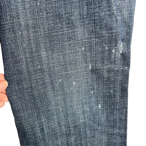 7 For All Mankind Low Rise Bootcut Jeans Sz 30 Classic Y2K Flare Flower Patch - Picture 9 of 11